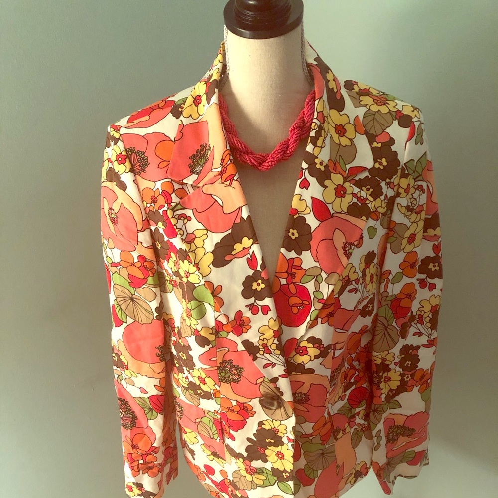 Colorful floral blazer